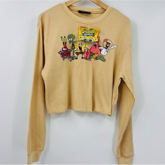 Nickelodeon Tops - Nickelodeon Spon Thermal Crop Top Juniors‎ Large New with Tags